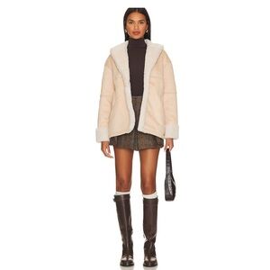 Lovers + Friends ELISE FAUX SHEARLING COAT NWT